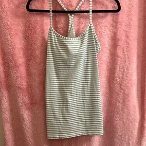 Lululemon Women Size 8 Power Y Rainbow tank top shelf bra yoga athletic b12